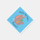 Niedliches Hasen mit KarottenCartoon Serviette (Ecke)