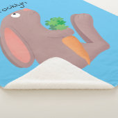 Niedliches Hasen mit KarottenCartoon Sherpadecke (3/4)