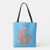 Niedliches Hasen mit KarottenCartoon Tasche (Rückseite)