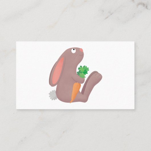 Niedliches Hasen mit KarottenCartoon Visitenkarte (Rückseite)