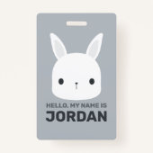 Niedliches Hasen mit Personalisiertem Namen Ausweis (Vorderseite)