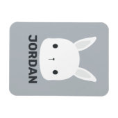 Niedliches Hasen mit Personalisiertem Namen Magnet (Horizontal)