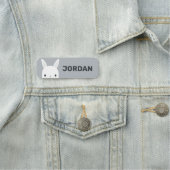 Niedliches Hasen mit Personalisiertem Namen Namensschild (Beispiel)