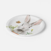 Niedliches Hasen und Karotten Pappteller (Schrägansicht)