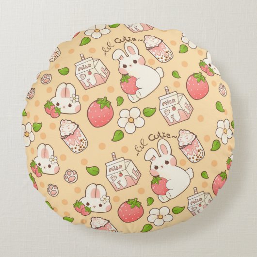 niedliches Hasendesign Rundes Kissen (Vorderseite)