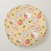 niedliches Hasendesign Rundes Kissen (Rückseite)