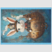 Niedliches Hasenhembit im Boot G2R-Dekoupage Seidenpapier (Vorderseite)