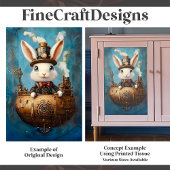 Niedliches Hasenhembit im Boot G2R-Dekoupage Seidenpapier