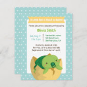 Niedliches Hatching Turtle Boy Baby Einladungen (Vorne/Hinten)