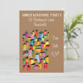 Niedliches Haus Aquarellbilderhaus Einladung (Stehend Vorderseite)