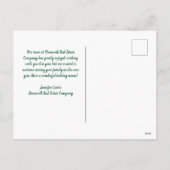 Niedliches Haus für Real Anwesen Feiertagspostkarte (Rückseite)