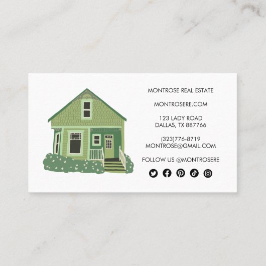 Niedliches Haus Immobilien Mietwohnungen für Anwes Visitenkarte (Rückseite)