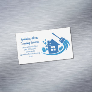 Niedliches Haus Reinigungsservice Haushaltshilfe B Magnetische Visitenkarte