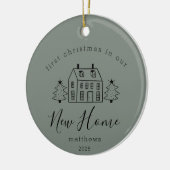 Niedliches Haus und Weihnachtsbäume Neue Zuhause N Keramik Ornament (Links)
