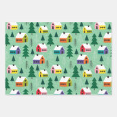 Niedliches Haus Weihnachtsmuster Geschenkpapier Set (Vorderseite 3)