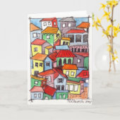 Niedliches Hausdesign Karte (Gelbe Blume)