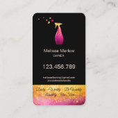 Niedliches Haushaltshaus - farbenfrohe Herzen Visitenkarte (Rückseite)