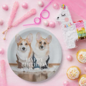 Niedliches Haustier Foto Happy Birthday Party Pappteller (Party)