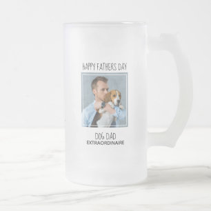 Niedliches Haustier Foto Hund Vater Tag der Väter Mattglas Bierglas