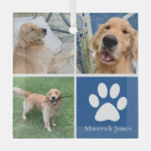 Niedliches Haustier Foto Personalisiert Hundebesit Ornament Aus Glas (Vorderseite)