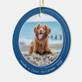 Niedliches Haustier Foto Personalisierter Hund übe Keramik Ornament (Links)
