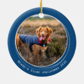 Niedliches Haustier Foto Personalisierter Hund übe Keramik Ornament (Hinten)
