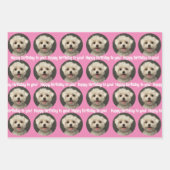 Niedliches Haustier Foto Rosa Happy Geburtstag Geschenkpapier Set (Vorderseite 3)