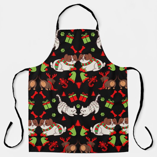 Niedliches Haustier Gemustertes Weihnachtsgeschenk Schürze (Vorderseite)