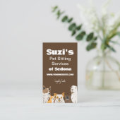 Niedliches Haustier Sitzen Hundekatze Treuekarte (Stehend Vorderseite)