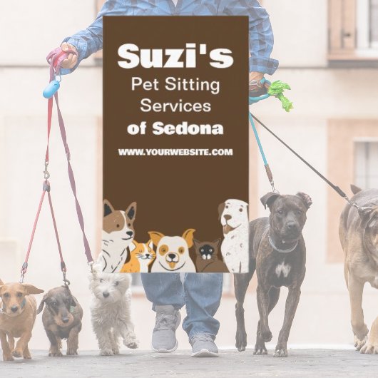 Niedliches Haustier Sitzen Hundekatze Visitenkarte