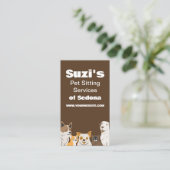 Niedliches Haustier Sitzen Hundekatze Visitenkarte (Stehend Vorderseite)