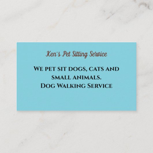 Niedliches Haustier Tierpflege Hunde laufen Visitenkarte (Rückseite)