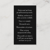 Niedliches Haustier und Haustier Katze Visitenkarte (Rückseite)