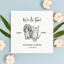 Niedliches Haustier Zeichnend Personalisierte Hund Serviette