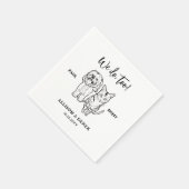 Niedliches Haustier Zeichnend Personalisierte Hund Serviette (Ecke)