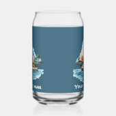 Niedliches Hawaiianisches Sailboat fügt Textstrand Dosenglas (Links)