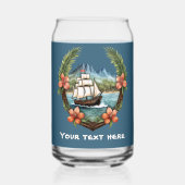 Niedliches Hawaiianisches Sailboat fügt Textstrand Dosenglas (Vorderseite)