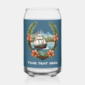 Niedliches Hawaiianisches Sailboat fügt Textstrand Dosenglas (Rückseite)