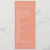 Niedliches Heart Peach Wedding Program Programm (Rückseite)