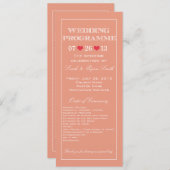 Niedliches Heart Peach Wedding Program Programm (Vorne/Hinten)
