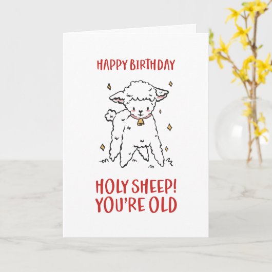 Niedliches Heiliges Schaf Du bist alter sonniger G Karte (Gelbe Blume)