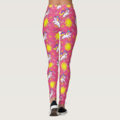 Niedliches, heiß rosa, sonniges Einhornmuster Leggings (Rückseite)