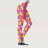 Niedliches, heiß rosa, sonniges Einhornmuster Leggings (Rechts)