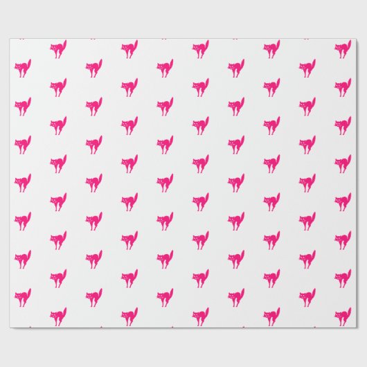 Niedliches, heißrosa Fuchsikat Geschenkpapier (Flach)