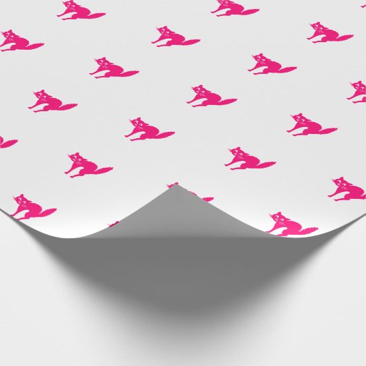 Niedliches, heißrosa Fuchsikat Geschenkpapier (Ecke)