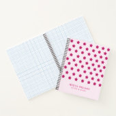 Niedliches, heißrosa Glitzer Monogramm Notizblock (Innenseite)