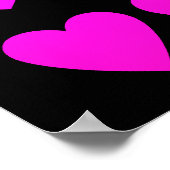 Niedliches Heissrosa und lila Herzen Poster (Ecke)