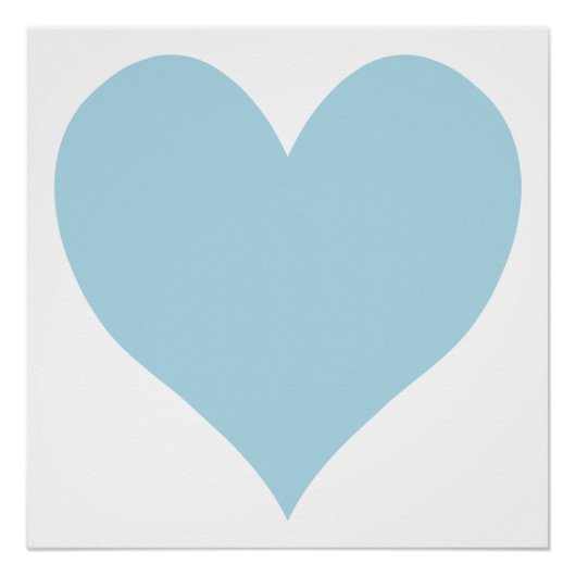 Niedliches hellblaues Herz Poster (Vorderseite)