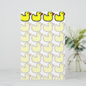 Niedliches helles gelbes Ducky Gummimuster Briefpapier (Stehend Vorderseite)
