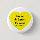 Niedliches helles Gelbherz Licht der Welt Button (Vorderseite)